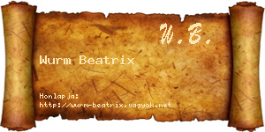 Wurm Beatrix névjegykártya